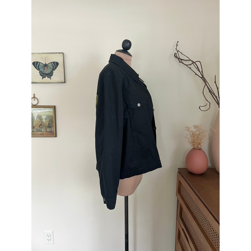 Vintage Agapo Black Denim Patchwork Boho Jacket - Picture 3 of 6